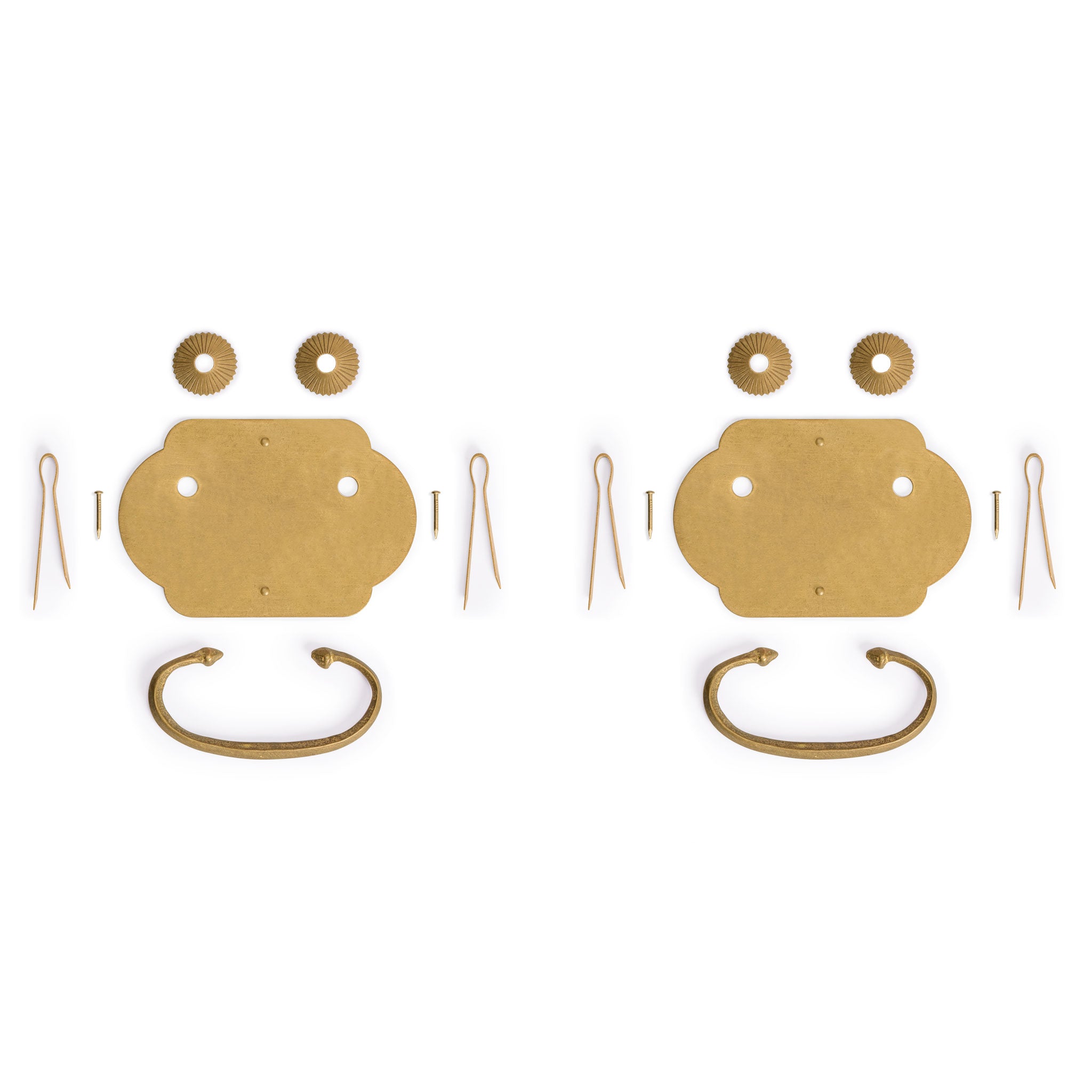 “Prosperity” Brass Drawer Pulls 4 x 2.7” - Set of 2-Chinese Brass Hardware