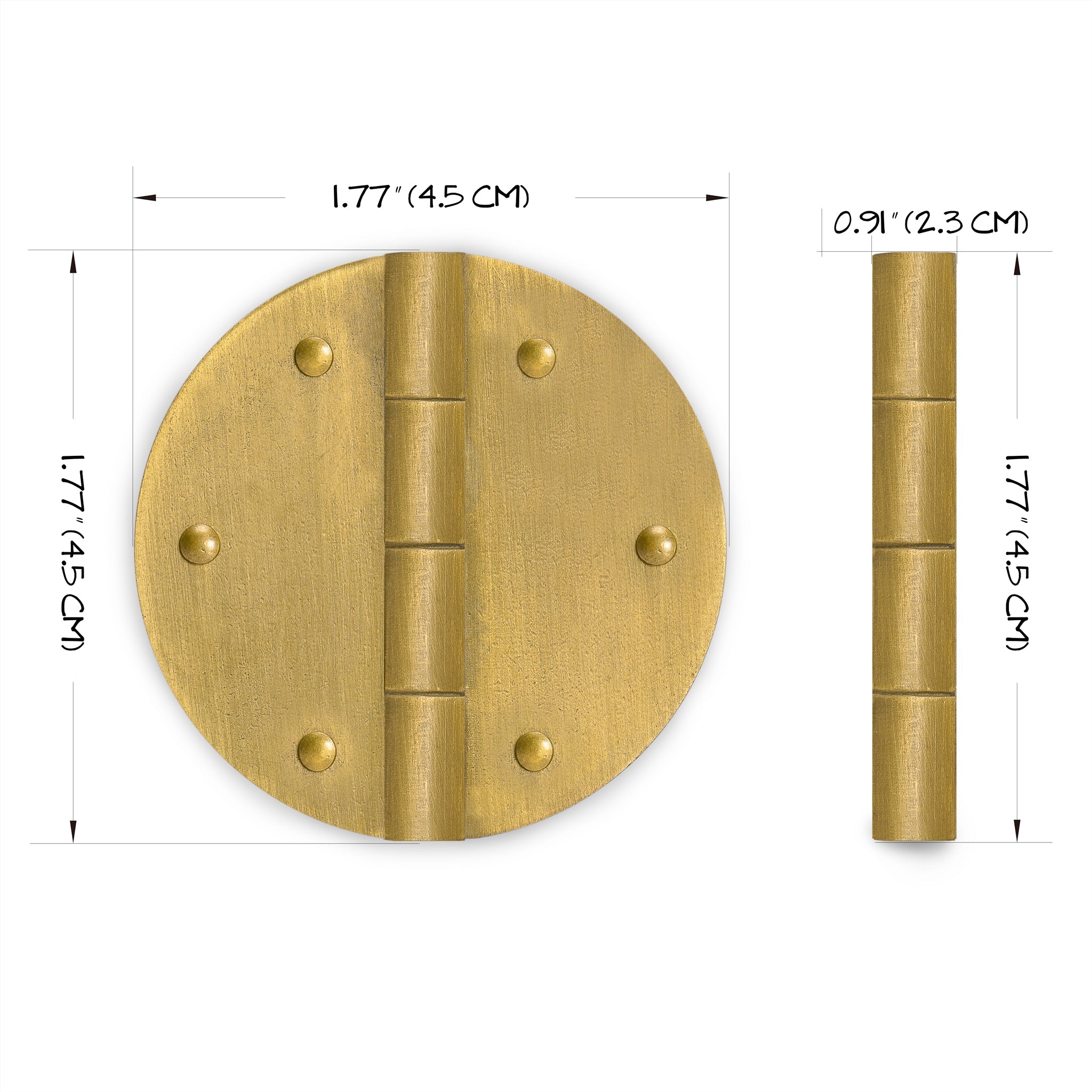 Round Circle Hinge 1-3/4" - Set of 2-Chinese Brass Hardware