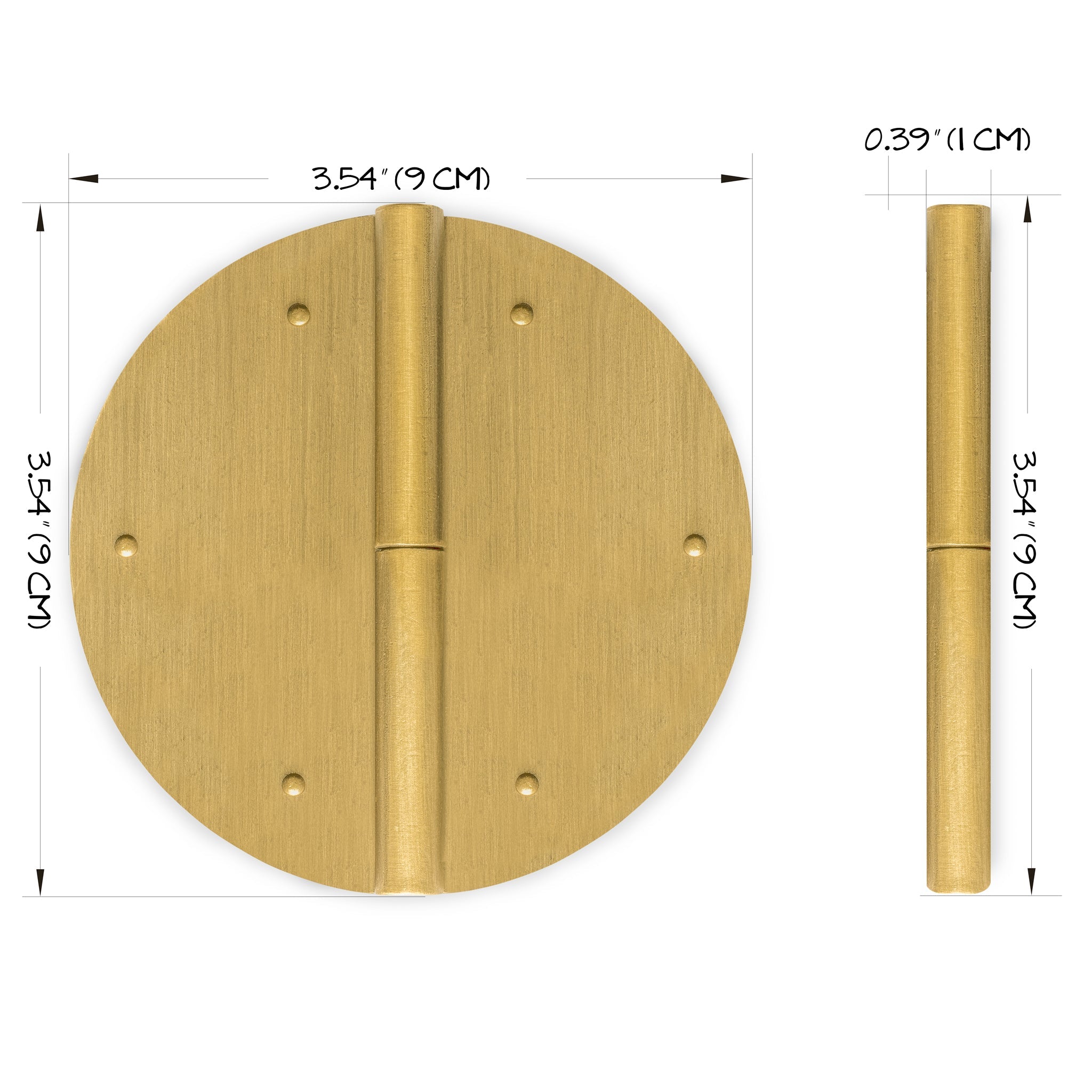 Round Hinge 3.5" - Set of 2-Chinese Brass Hardware
