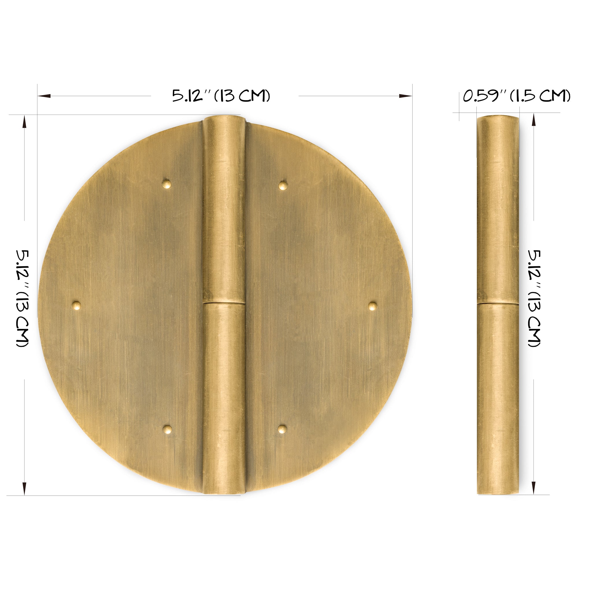 Round Hinge 5.1" - Set of 2-Chinese Brass Hardware