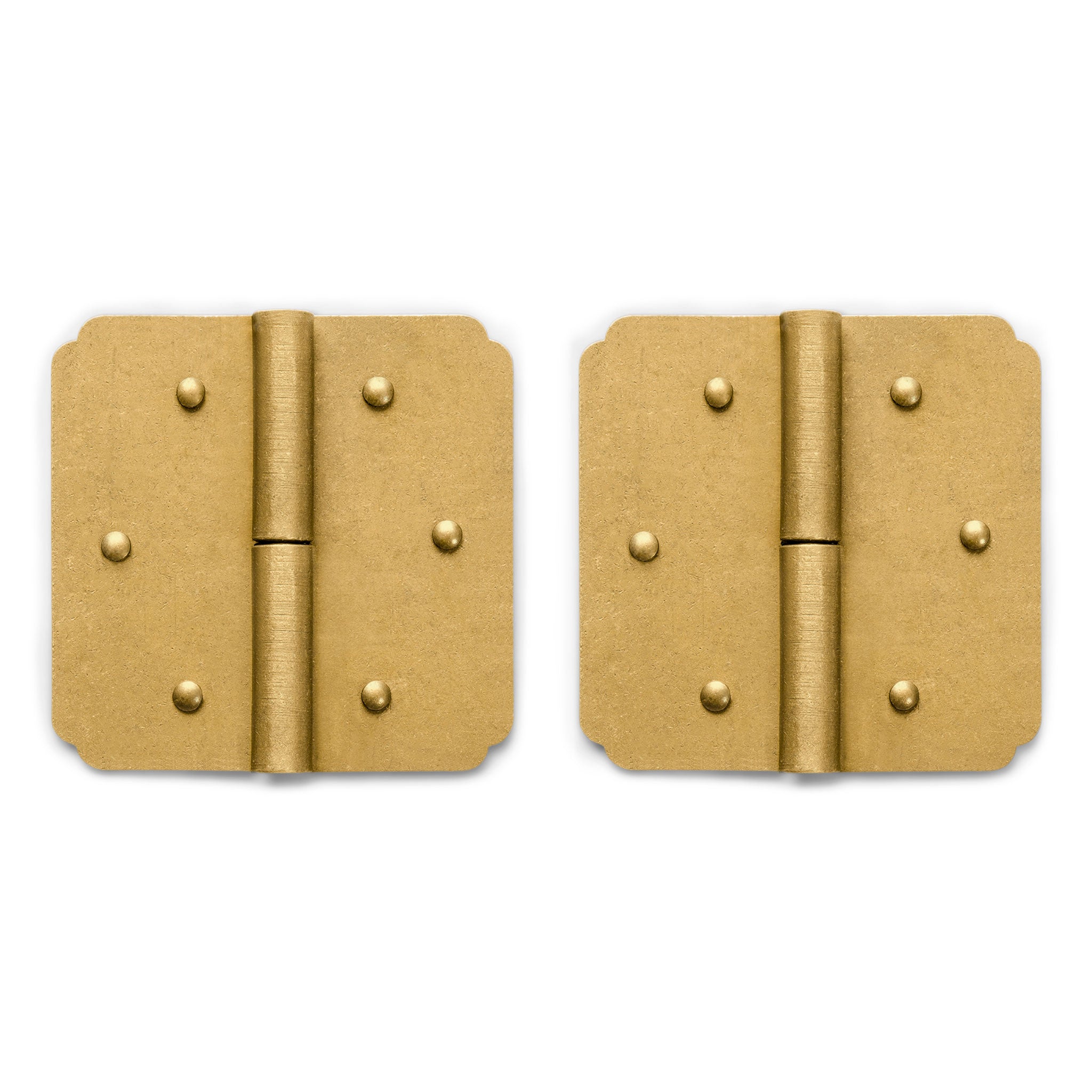 Rounded Corner Brass Hinge - 1.77"- Set of 2-Chinese Brass Hardware