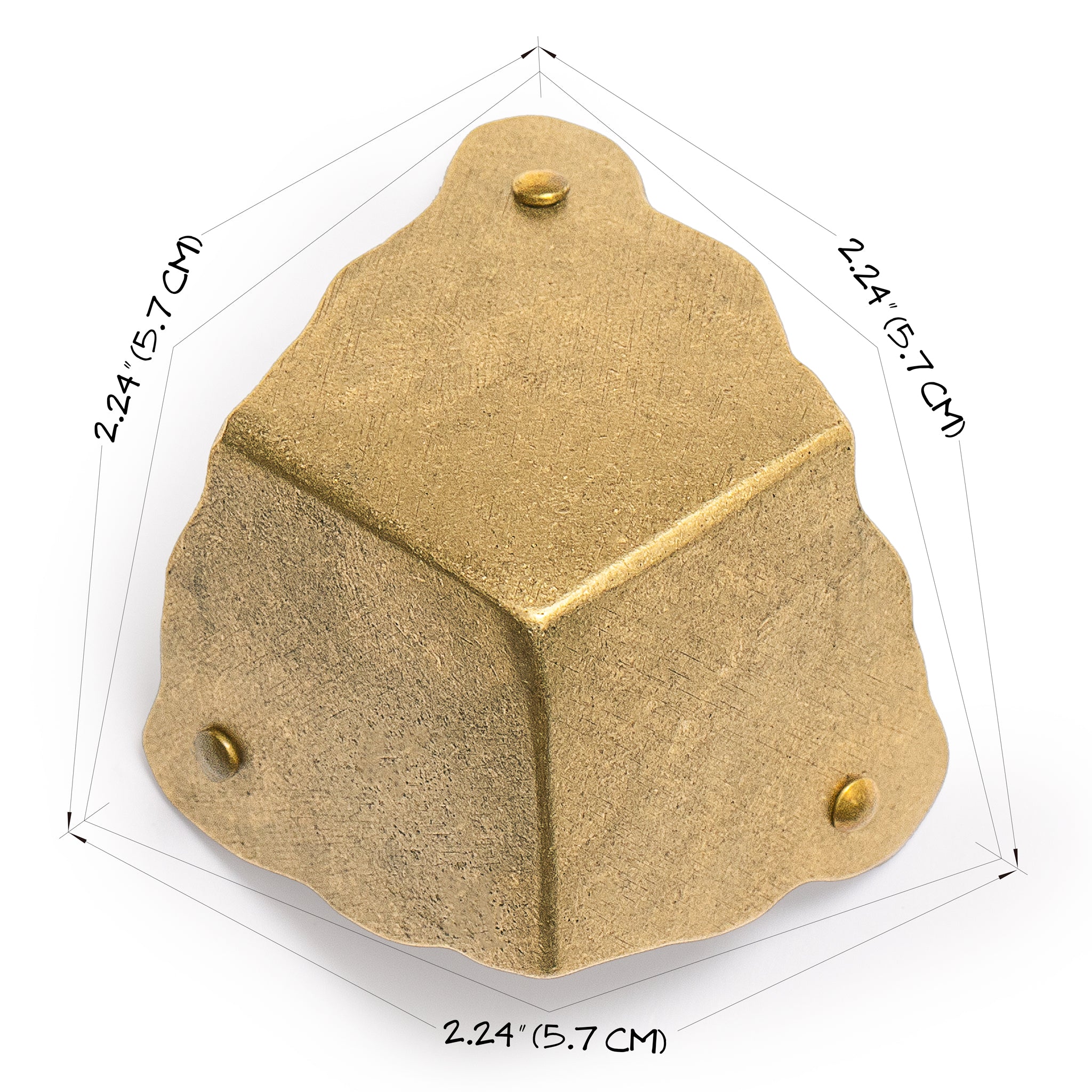 Rounded Three Sided Corner 2" - Set of 2-Chinese Brass Hardware