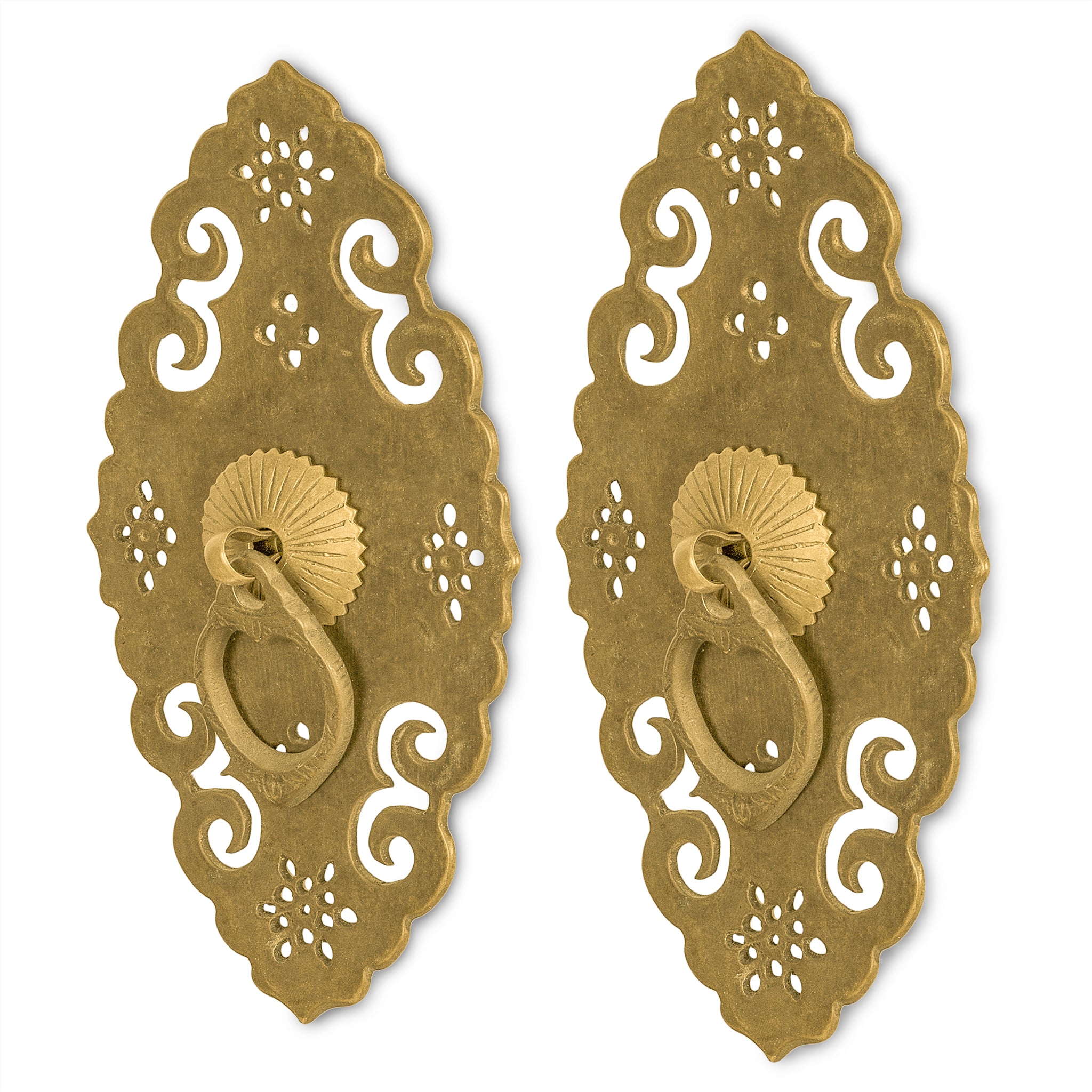 Silk Cabinet Pull 3" x 6"-Chinese Brass Hardware