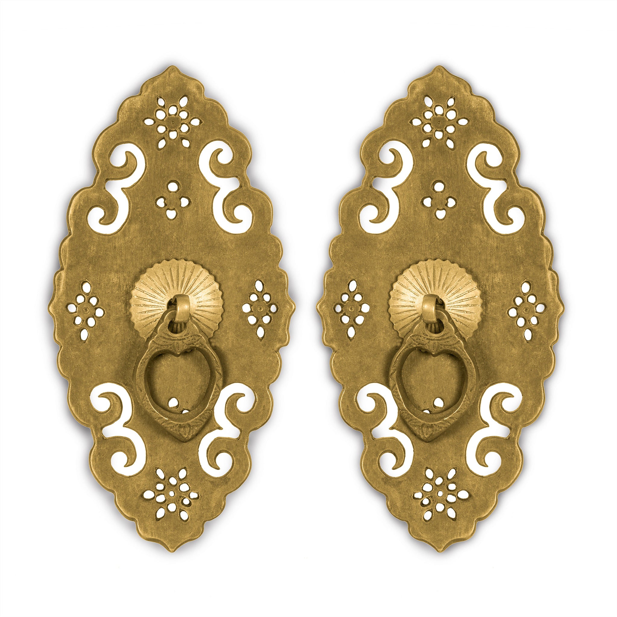 Silk Cabinet Pull 3" x 6"-Chinese Brass Hardware