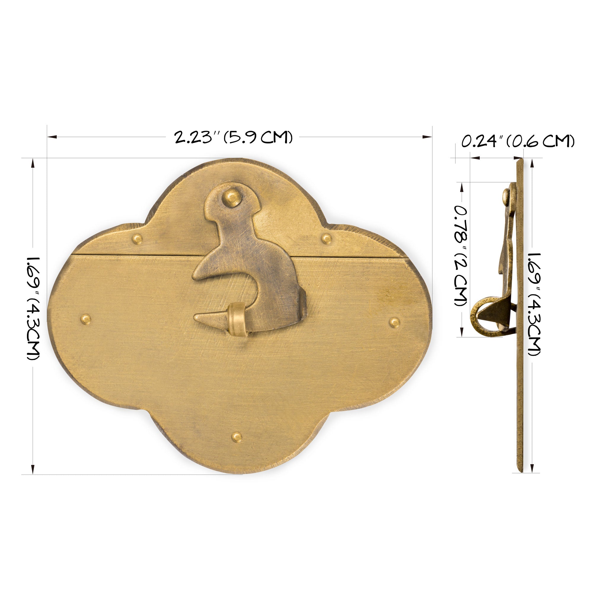 Single Hook Chest Box Latch Lock 2"-Chinese Brass Hardware