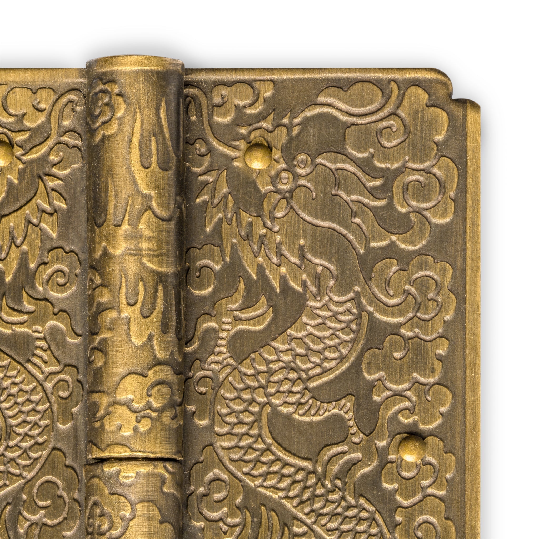 Sparring Dragons Hinge 3.5" - Set of 2-Chinese Brass Hardware