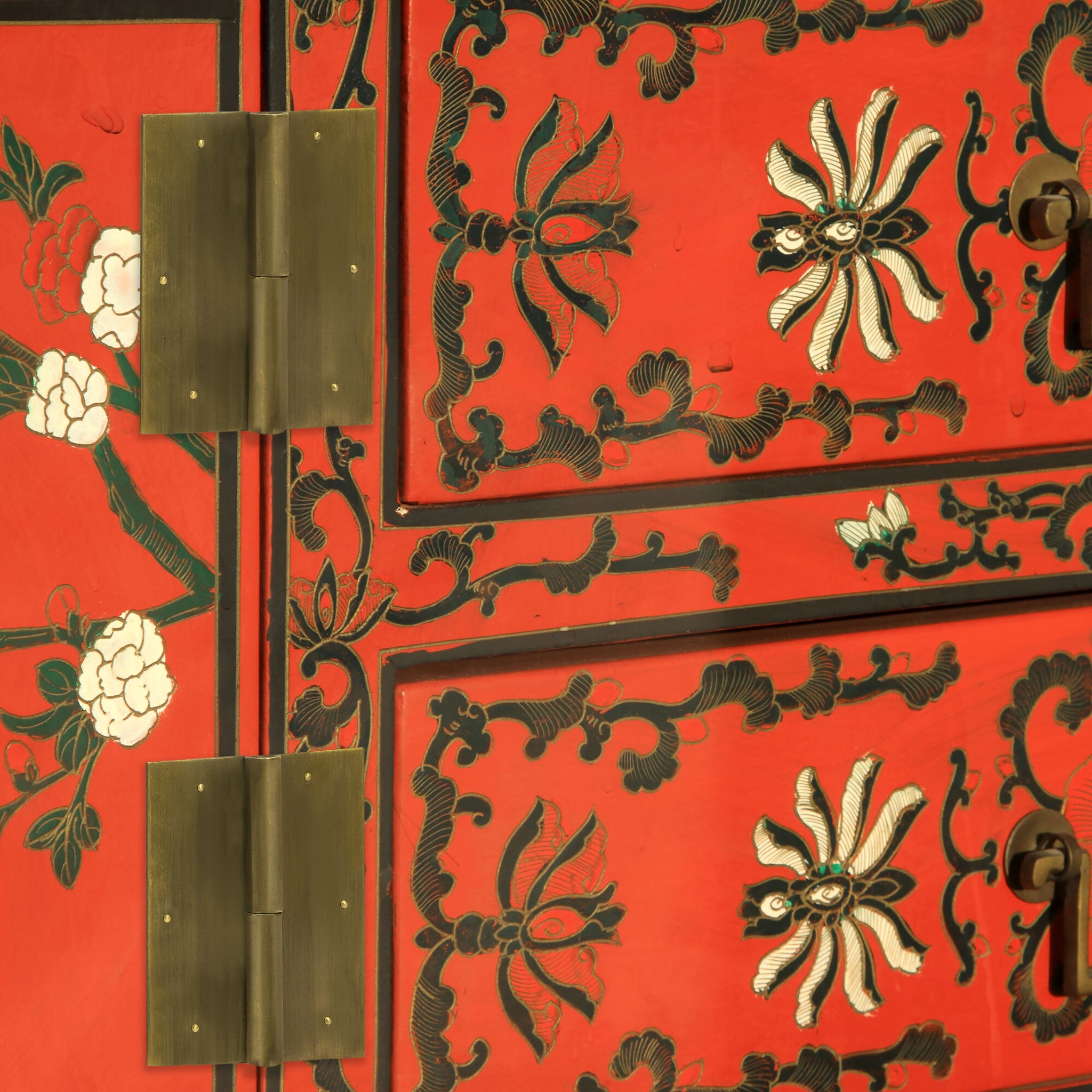 Square Brass Hinge 4.7" - Set of 2-Chinese Brass Hardware