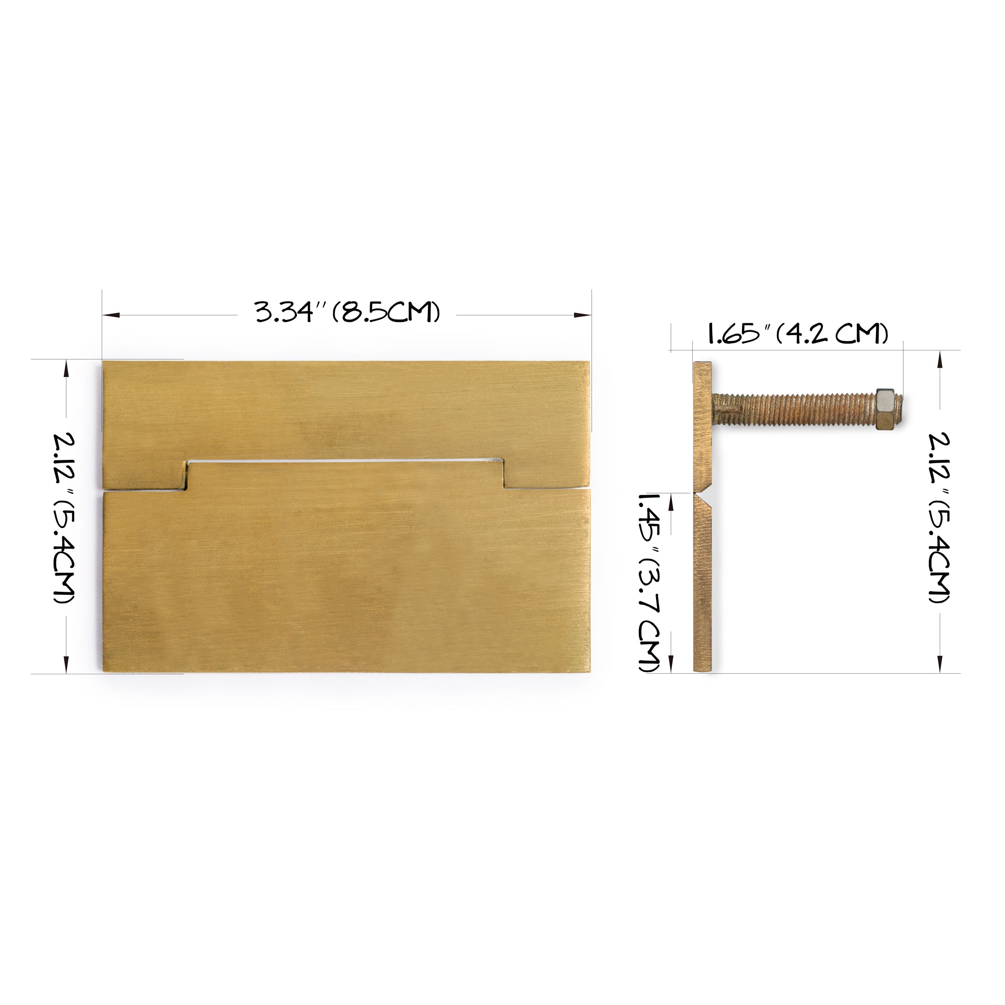 Square Pulls 3.3" - Set of 2-Chinese Brass Hardware