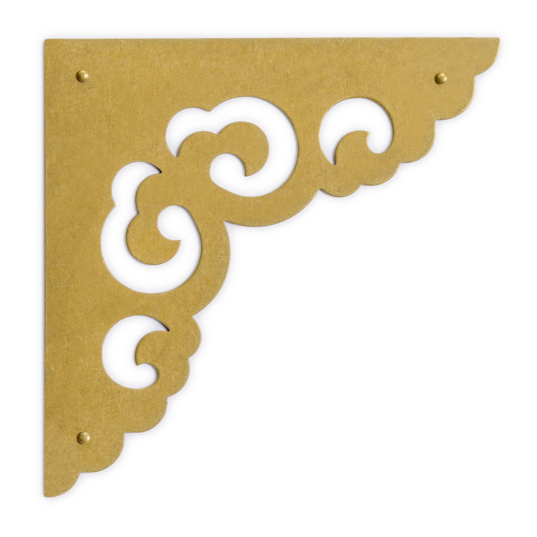 Swallow Tail Corner Plate 4.5" x 4.5" - Set of 2-Chinese Brass Hardware