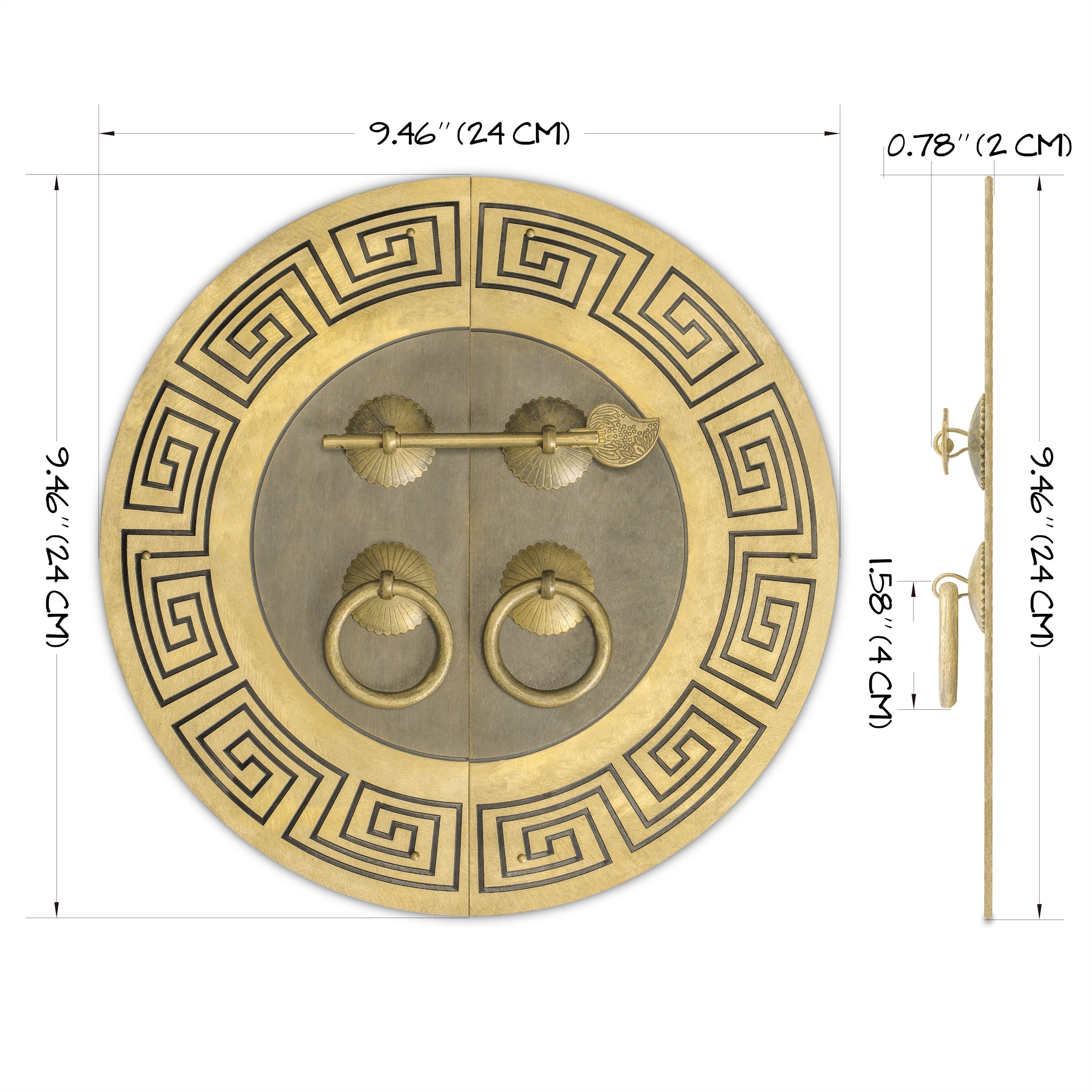 Tibetan Cabinet Face Plate 9.5"-Chinese Brass Hardware