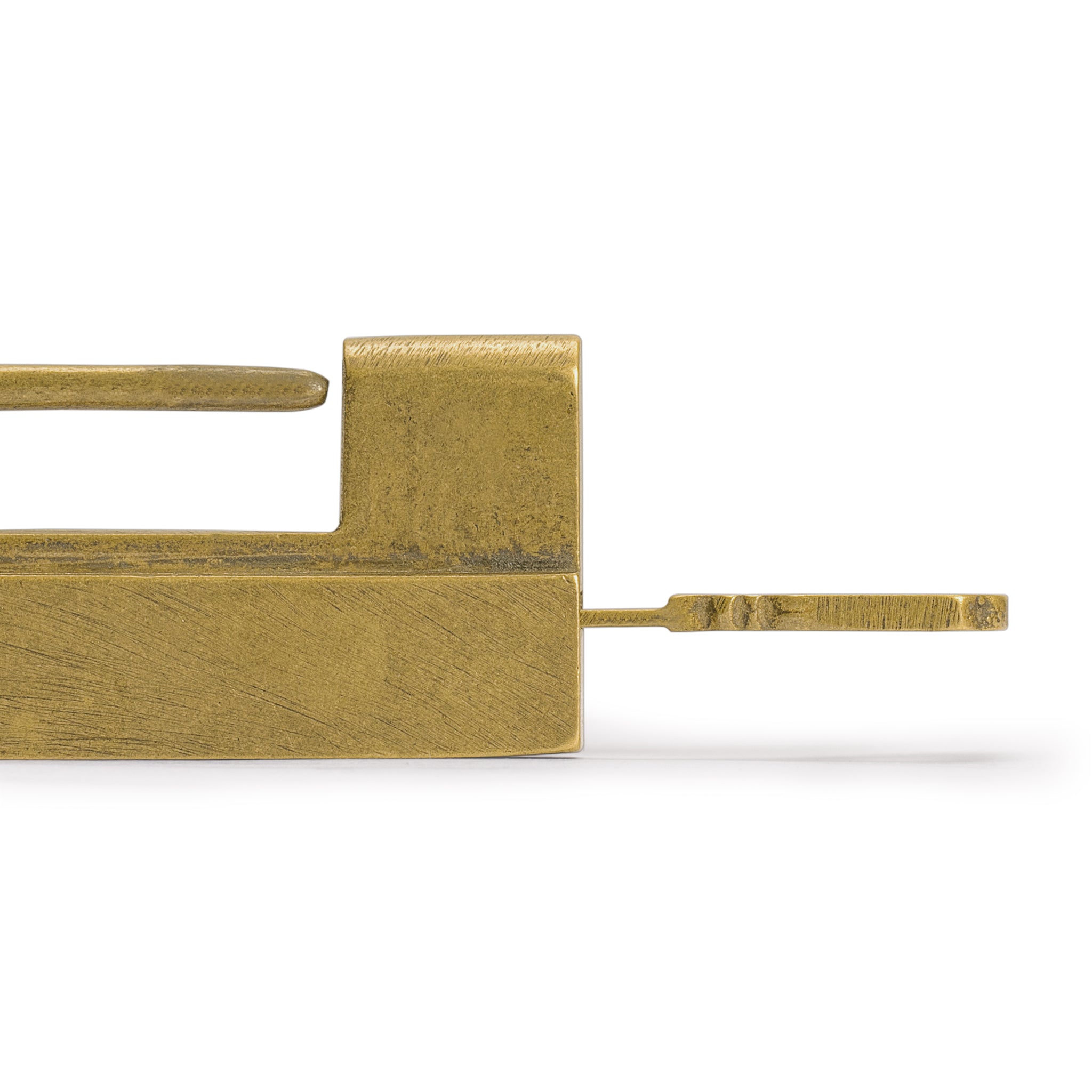 Traditional Chinese Brass Door Chest Cabinet Hardware Key Lock, 3.4"-Chinese Brass Hardware