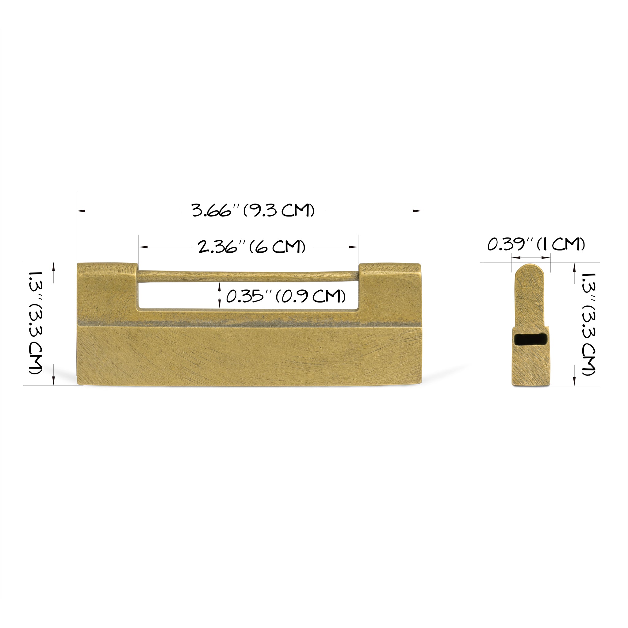 Traditional Chinese Brass Door Chest Cabinet Hardware Key Lock, 3.7"-Chinese Brass Hardware